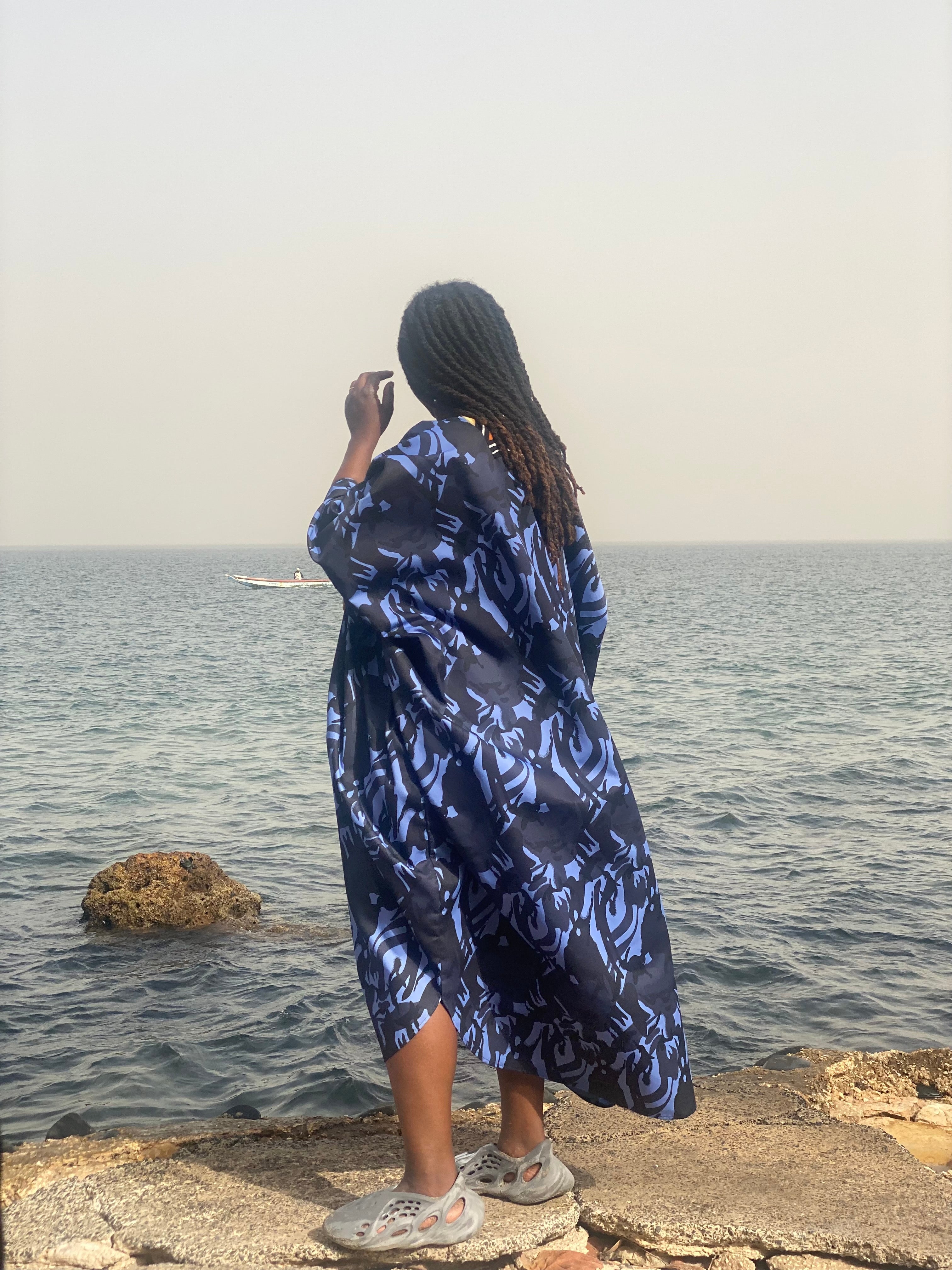 Boubou militaire bleu